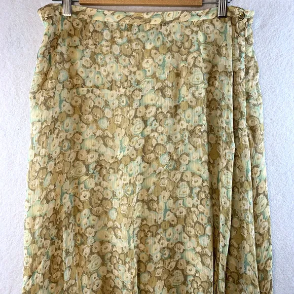 VTG Jones New York Women 100% Silk Maxi Skirt Sz 12 Y2K 90s Fairy Flowy Cottage
