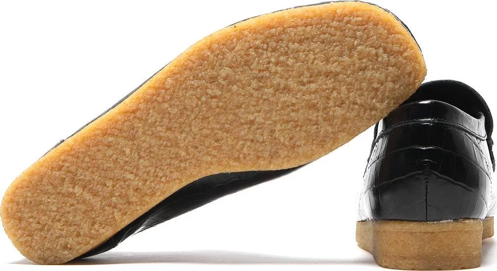 Wallabee Loafer Black Crocodile
