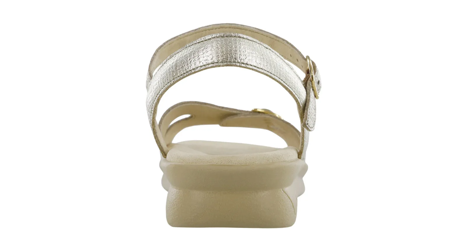 Women's Duo Quarter Strap Sandal in Gold Linen