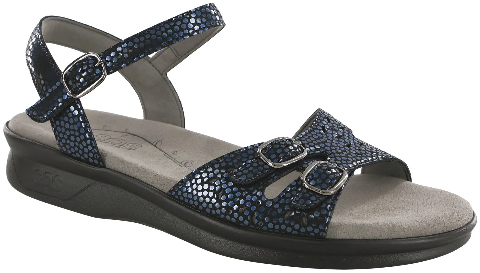 Women's Duo Quarter Strap Sandal in Navy Perla