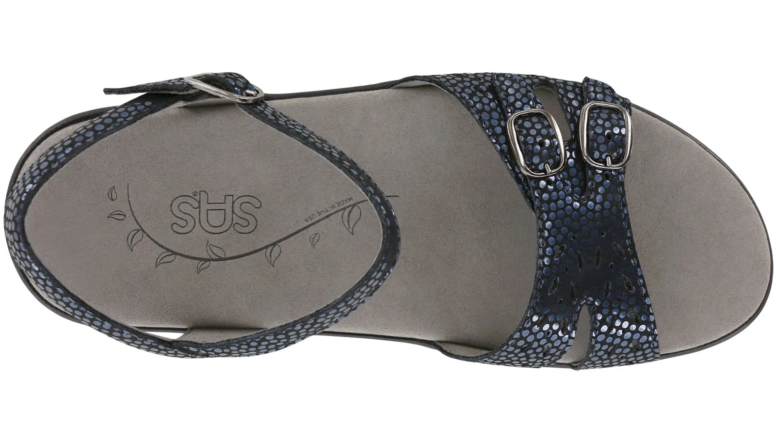 Women's Duo Quarter Strap Sandal in Navy Perla