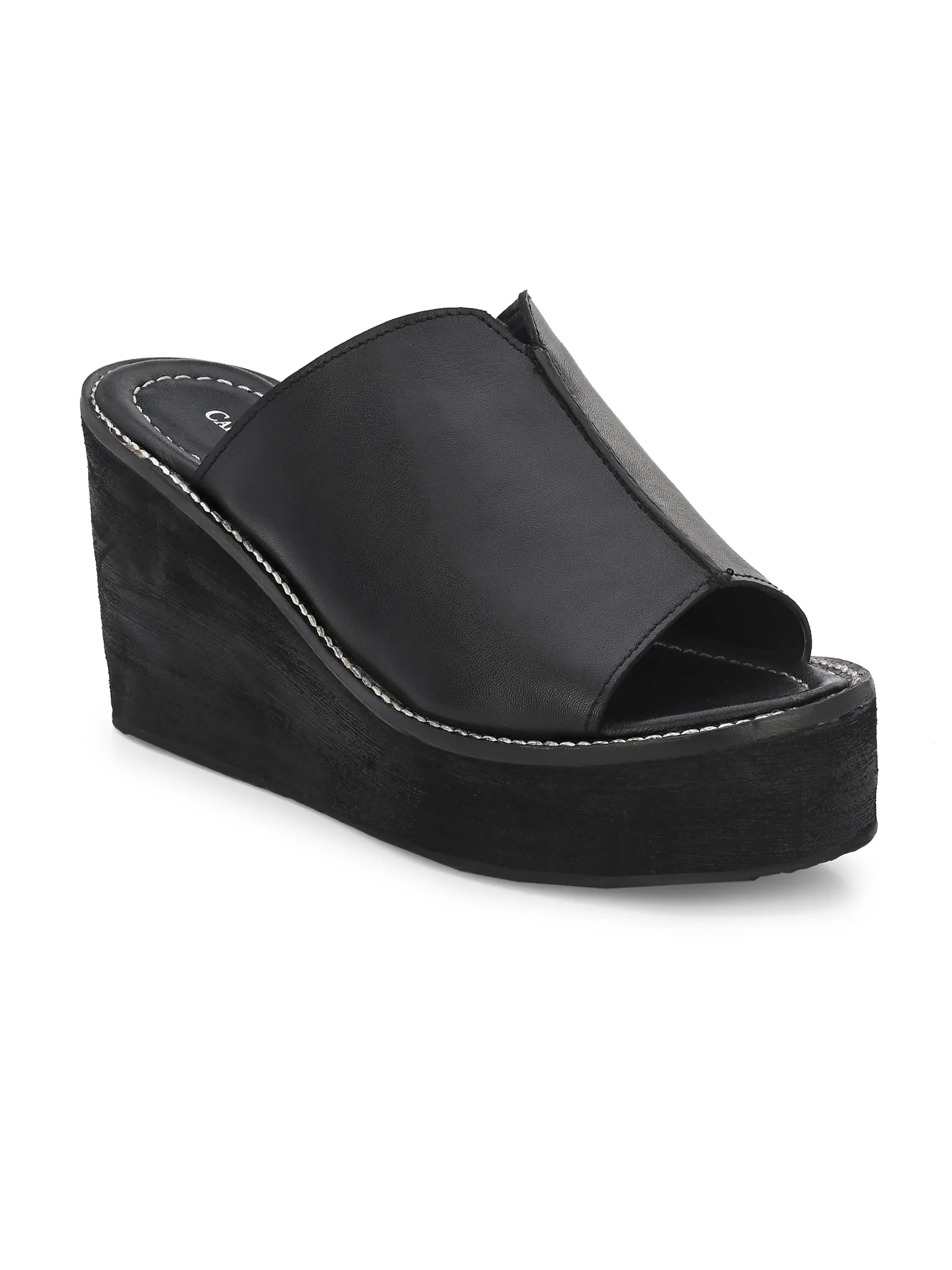 Women's Genuine Sheep Leather Ultra Light Weight High Heel Sandal