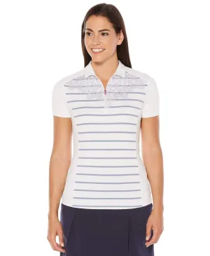 Womens Opti-Vent Engineered Stripe Polo