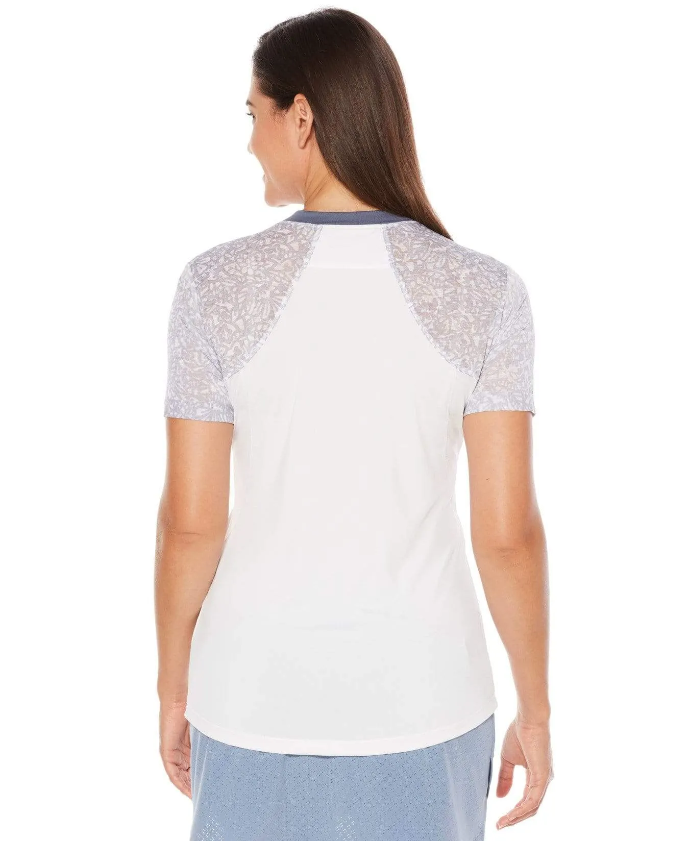 Womens Opti-Vent Muted Floral V-Neck
